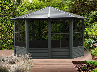 Florence 12x12 Solarium, Metal Roof–Black