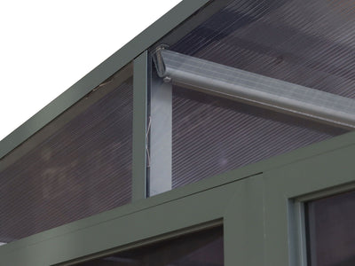 Florence 8x12 ft. Wall–Mounted Solarium, Polycarbonate Roof, Slate