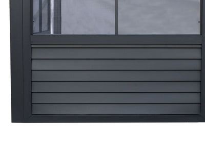 Florence 8x16 ft. Wall-Mounted Solarium, Polycarbonate Roof–Black