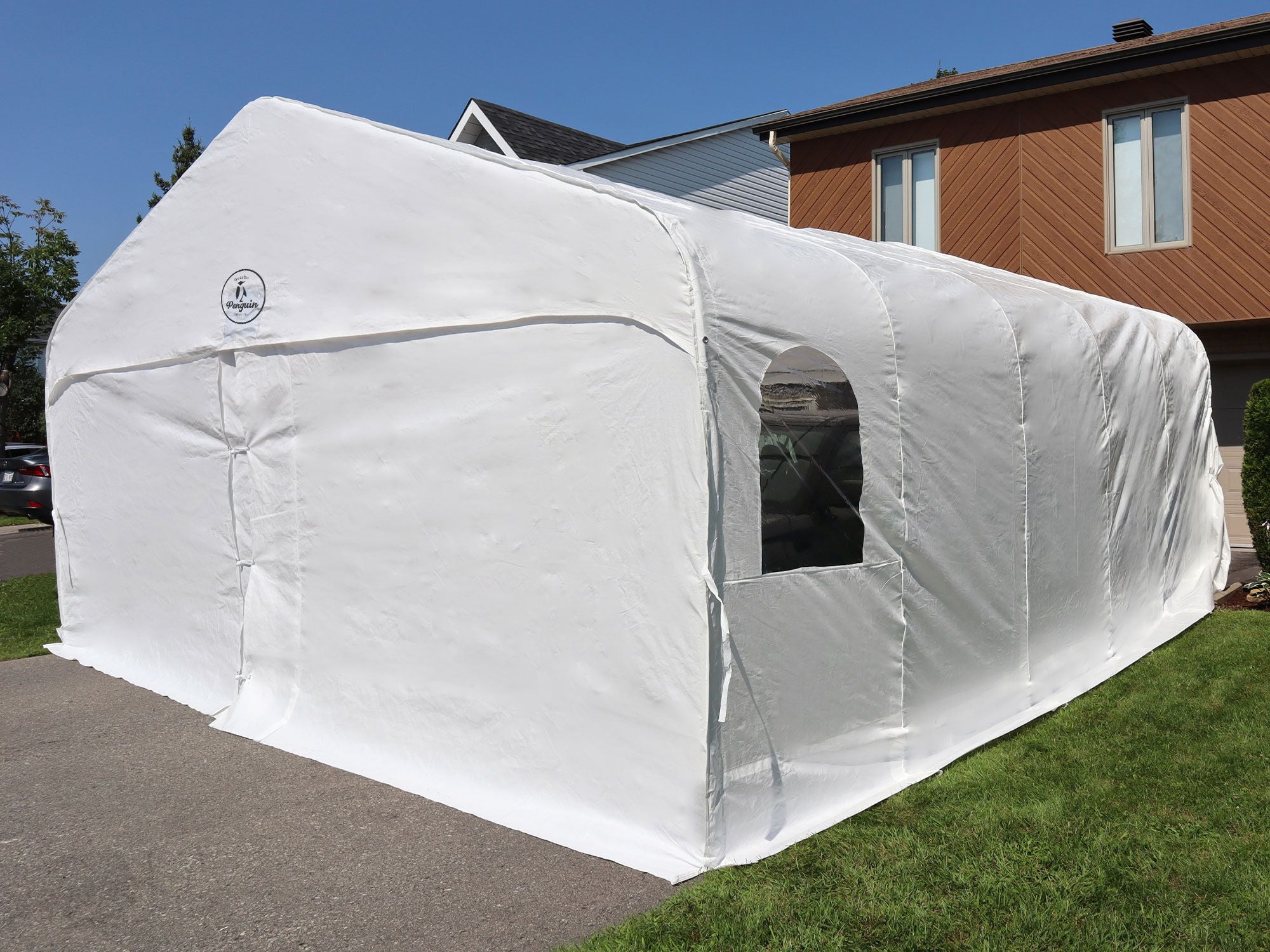 Deluxe Double Car Shelter 20 ft. x 20 ft.– White