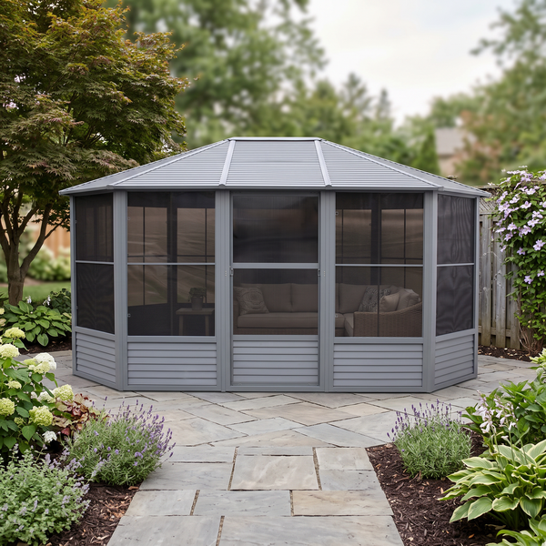 Florence 12x15 ft. Solarium–Metal Roof, Slate