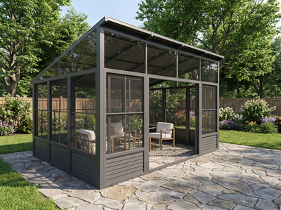 Narvik Solarium 12x15 ft.– Metal Roof Black