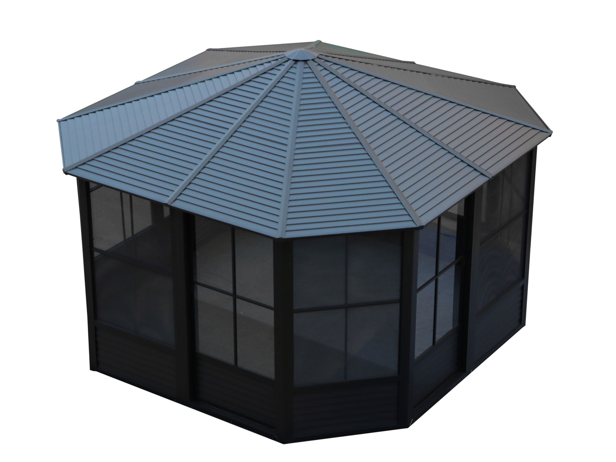 Florence 12x12 Solarium, Metal Roof–Black