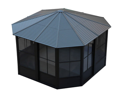 Florence 12x12 Solarium, Metal Roof–Black