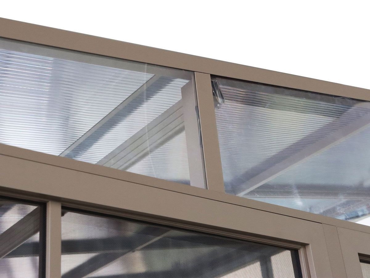 Florence 8x16 ft. Wall–Mounted Solarium, Polycarbonate Roof, Sand