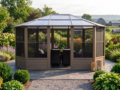 Florence 12x15 ft. Solarium–Polycarbonate Roof, Sand