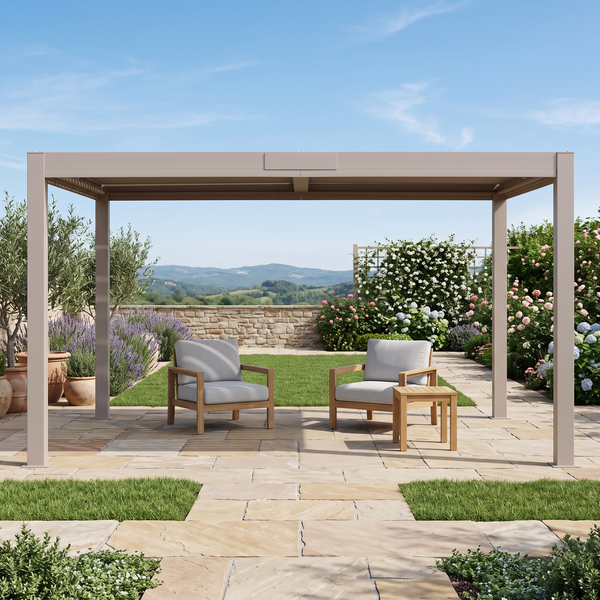 Vikos 10 X13 Freestanding Aluminum Pergola, With Alum Tracks