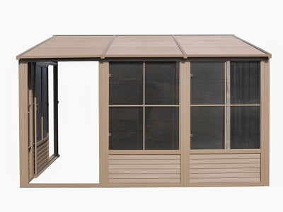 Florence 10x12 ft. Wall–Mounted Solarium, Metal Roof