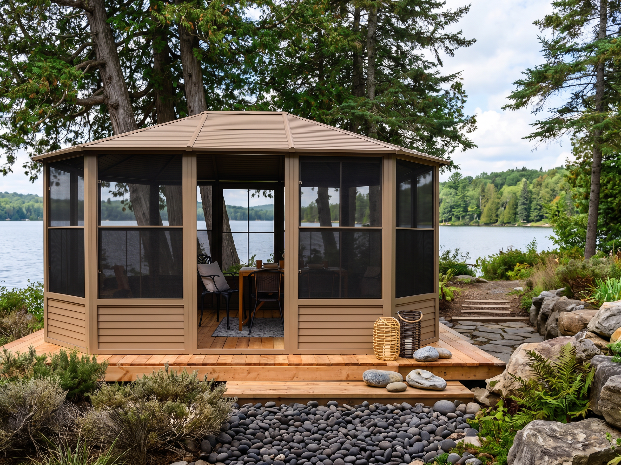 Florence 12x15 ft. Solarium–Metal Roof, Sand