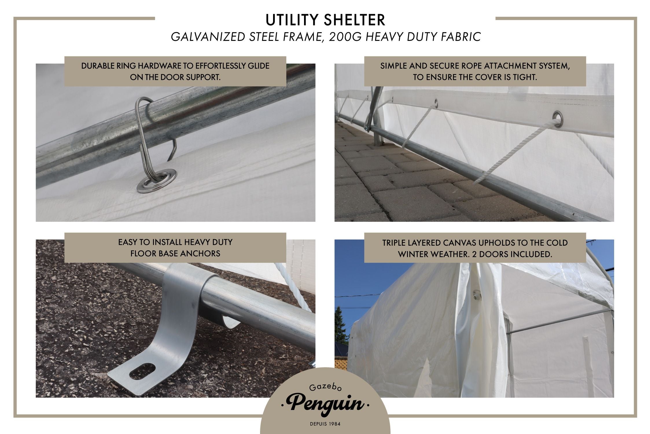 Outdoor Utility Shelter–5 ft. x 8 ft.-White
