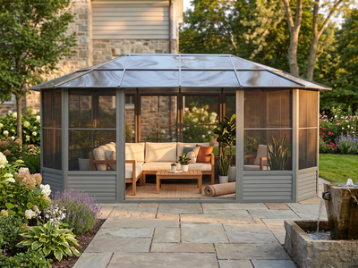 Florence 12x18 ft. Solarium–Polycarbonate Roof, Slate