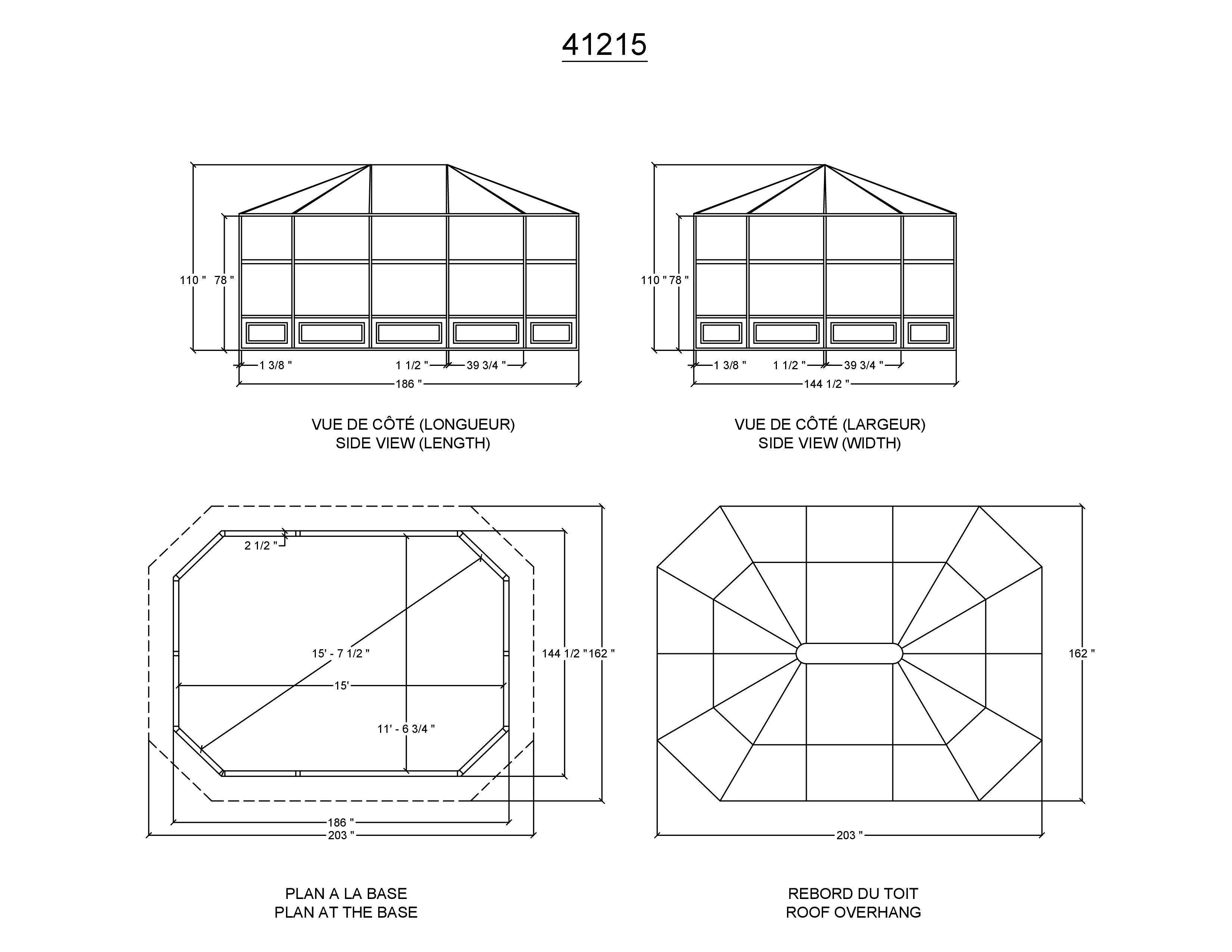 Florence 12x15 ft. Solarium–Polycarbonate Roof, Slate