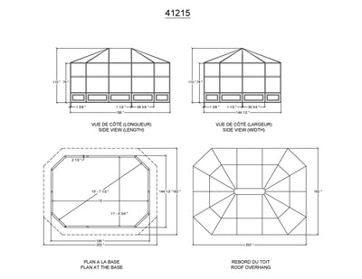 Florence 12x15 ft. Solarium–Polycarbonate Roof, Slate