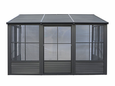 Florence 8x12 ft. Wall–Mounted Solarium, Metal Roof-Black