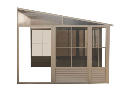 Florence 8x12 ft. Wall–Mounted Solarium, Metal Roof