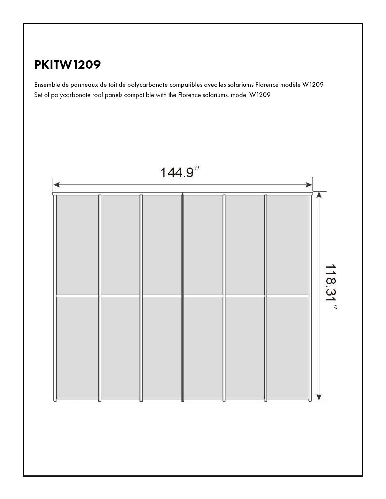 Florence Solarium Polycarbonate Roof Panel Set – Model W1209