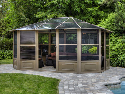 Florence 12x15 ft. Solarium–Polycarbonate Roof, Gray