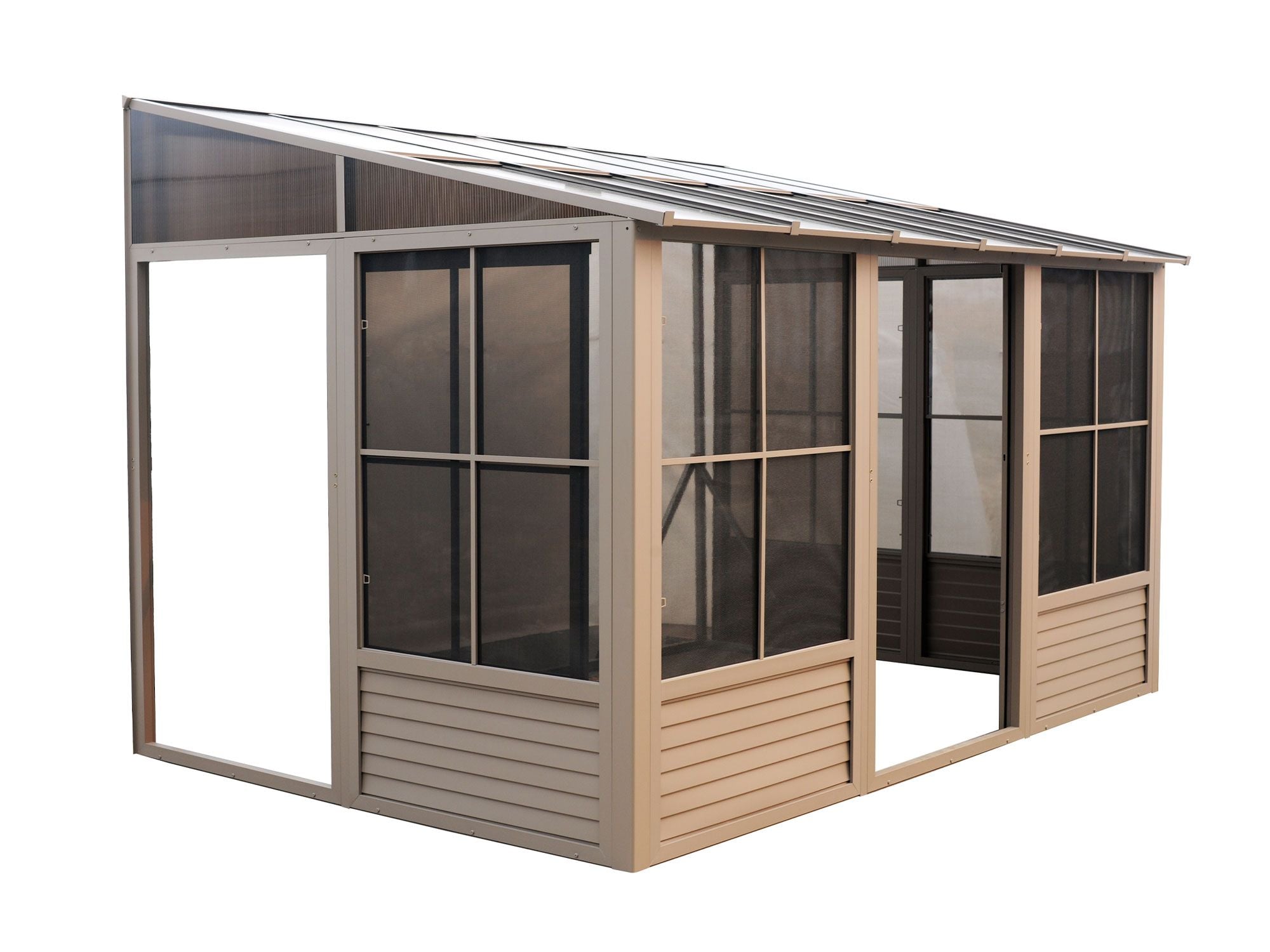 Florence 8x12 ft. Wall–Mounted Solarium, Polycarbonate Roof