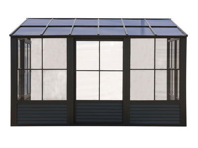 Florence 10x12 ft. Wall-Mounted Solarium, Polycarbonate Roof–Black