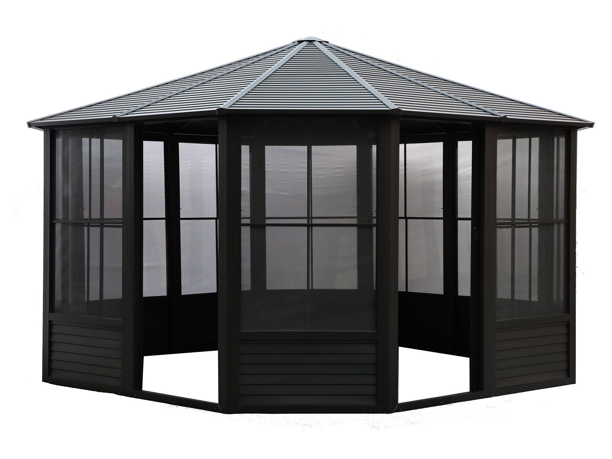 Florence 12x12 Solarium, Metal Roof–Black