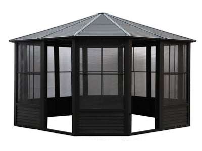 Florence 12x12 Solarium, Metal Roof–Black