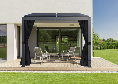 Nikko 10 x10 Aluminum Wall Mounted Pergola