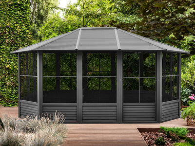 Florence 12x15 Solarium, Metal Roof–Black