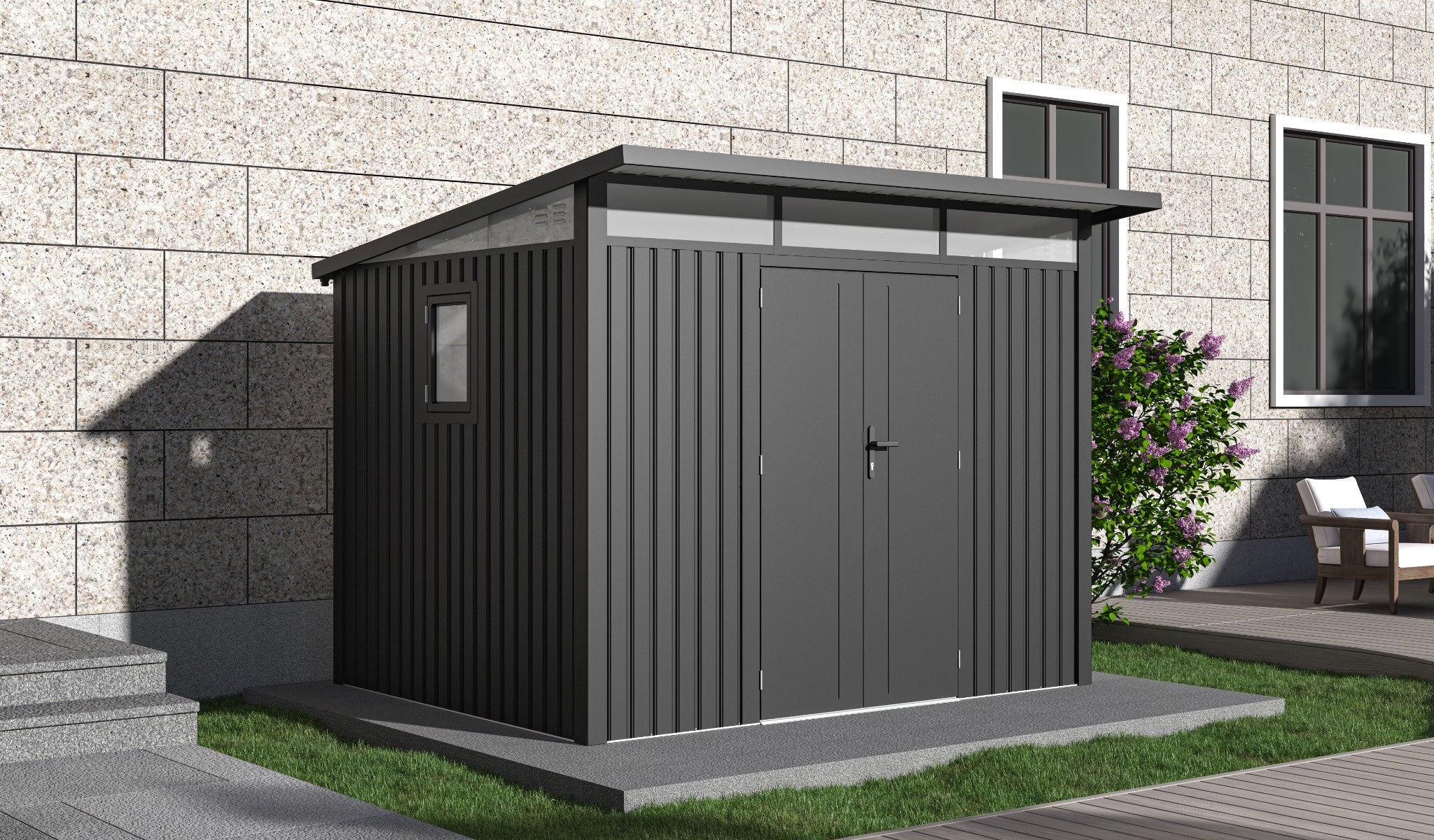 Arvada 9.5x8.2 ft. Metal Sheds-Dark Grey