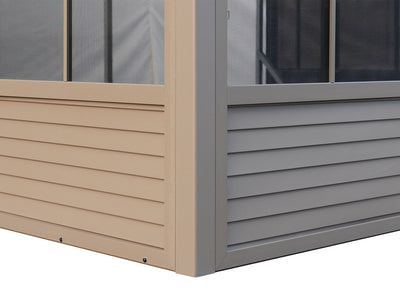 Florence 8x16 ft. Wall–Mounted Solarium, Metal Roof