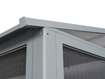 Florence 8x12 ft. Wall–Mounted Solarium, Polycarbonate Roof, Slate