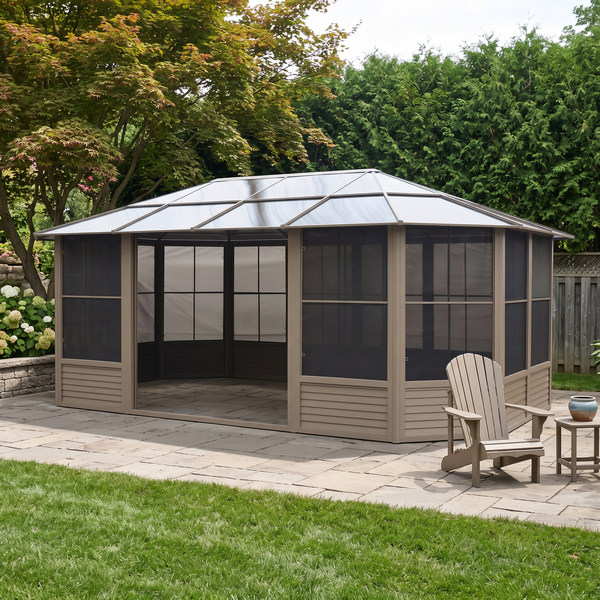 Florence 12x18 ft. Solarium–Polycarbonate Roof, Sand