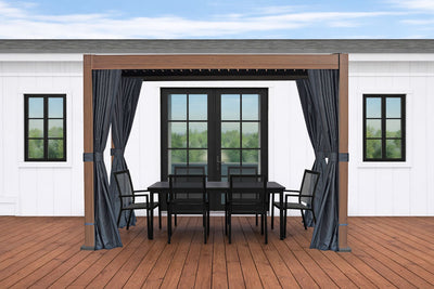 Rideaux en polyester pour pergola autoportante de 5 x 10 pi