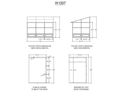 Florence 8x12 ft. Wall–Mounted Solarium, Polycarbonate Roof