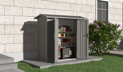 Willow 7.6x3.7 ft. Metal Shed-Slate