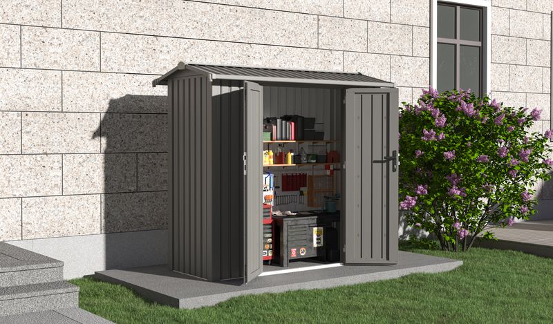 Willow 7.6x3.7 ft. Metal Shed-Slate