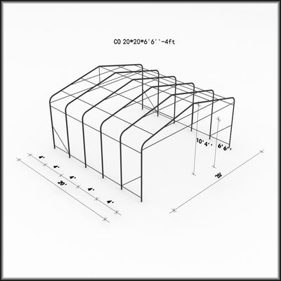 Deluxe Double Car Shelter 20 ft. x 20 ft.– White