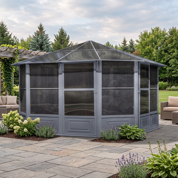 Florence 12x12 ft. Solarium–Polycarbonate Roof, Slate