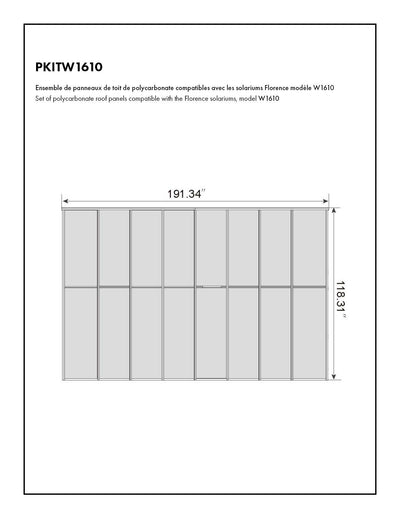 Florence Solarium Polycarbonate Roof Panel Set – Model W1610
