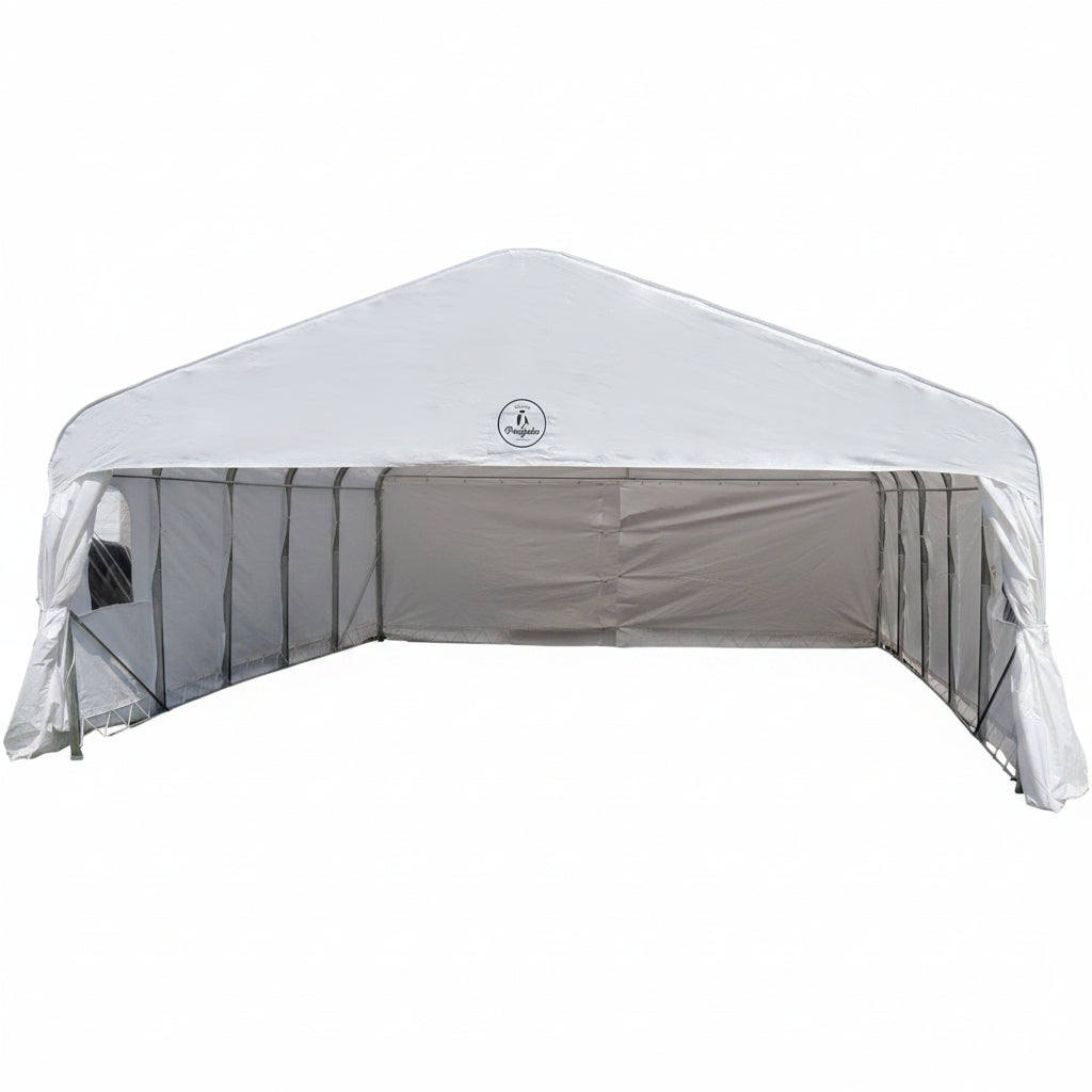 Deluxe Double Car Shelter 18 ft. x 20 ft.–White